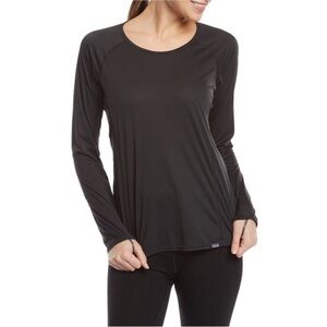 Patagonia Capilene Mid weight Baselayer Black Long Sleeve Top Size Large